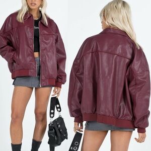 Princess Polly - Goldsmith Faux Leather Bomber Jacket